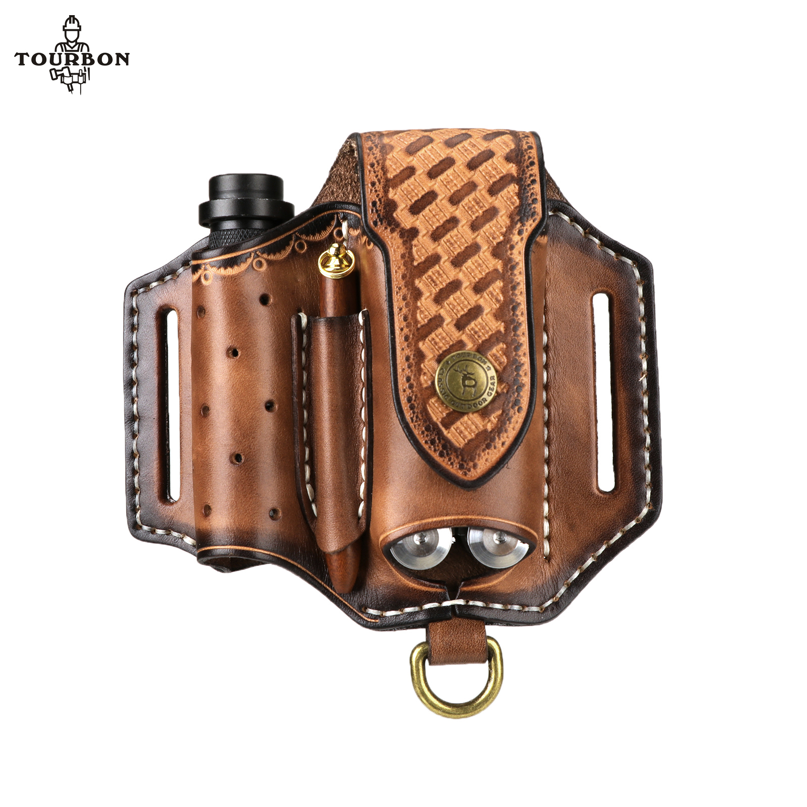 Edc Able Carry - Tourbon Multifunction Leather Folding Knife Sheath
