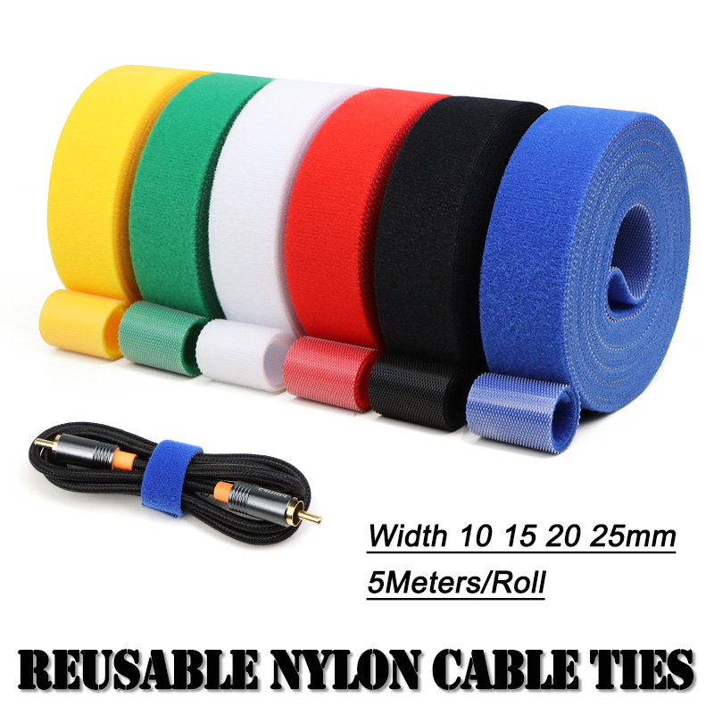 Gear Tie Reusable - 1Roll 5M Reusable Hook Loop Nylon