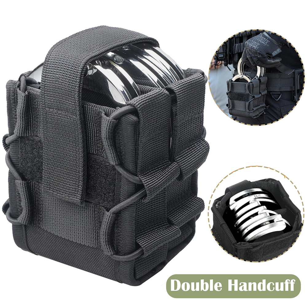 Edc Able Carry - Tactical Molle Double Handcuff Holster Folding