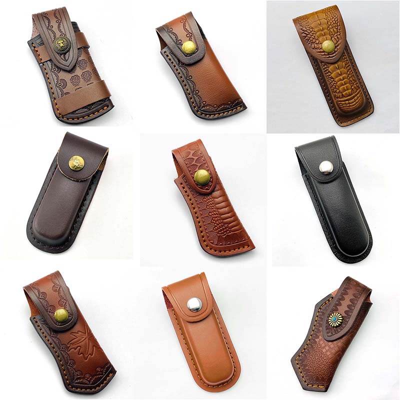 Edc Everyday Carry Knives - 11 Types Genuine Cowhide Cow Leather