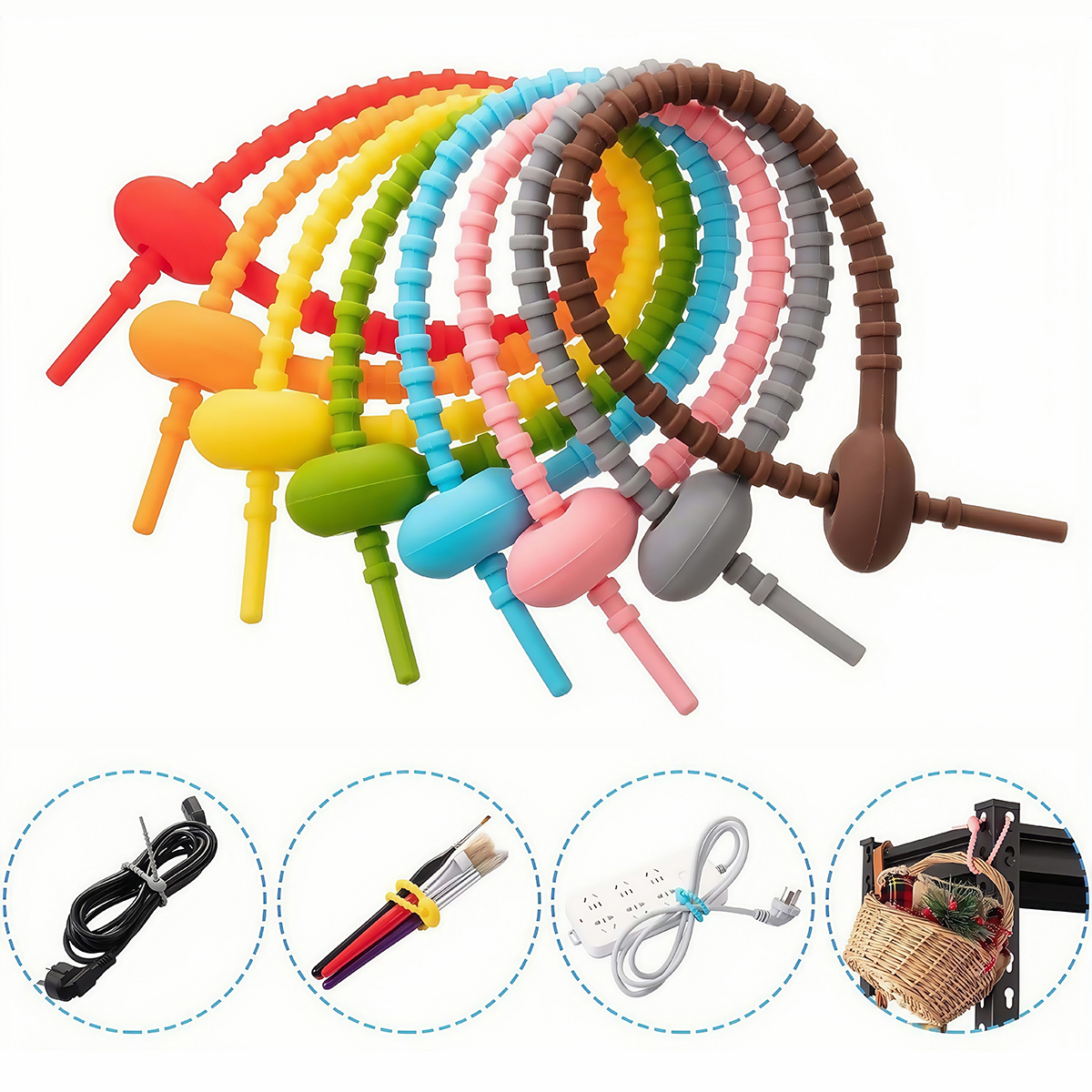 5/10PCS Silicone Reusable Bag  – Gear Tie Reusable recenzja i cena