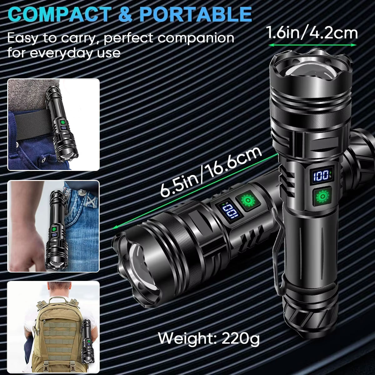 High Power LED Flashlight USB  – Edc Carry Pen recenzja i cena