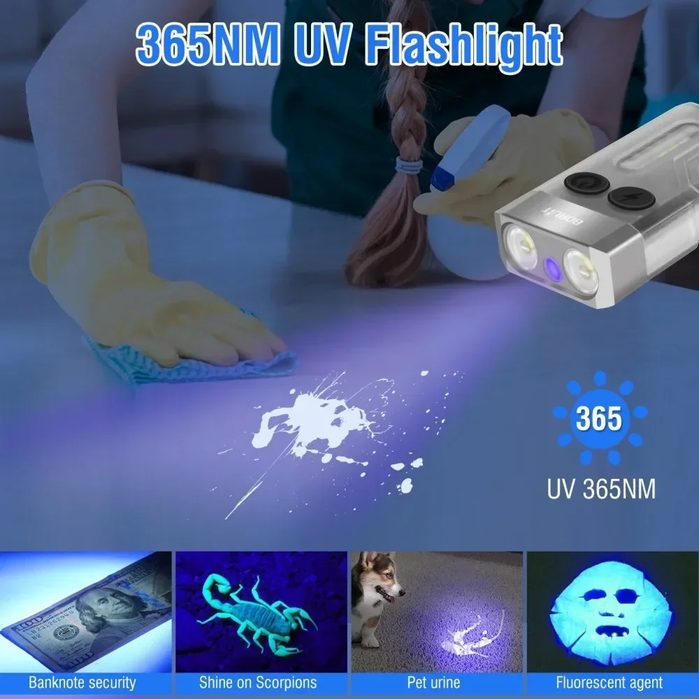 BORUiT V10 Keychain UV LED EDC – Keychain Flashlight recenzja i cena